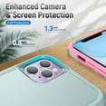 thumbnail image 6 of for iPhone 11 Pro Max Case, Phone Case Heavy Duty 2 in 1 Full Body Rugged Shockproof Hybrid Hard PC Soft TPU Bumper Drop Protective Girls Women Boy Men Covers for iPhone 11 Pro Max, Green+Pink, 6 of 7