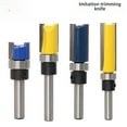 thumbnail image 1 of 3-Piece Woodworking Engraving Tool Kit with 1/4 Inch Shank: Coated Straight Router Bits, Bearing Trimmer, and Milling Cutters for CNC Machines, Precision Carving, Edge Repair, and Intricate Woodwork, 1 of 5