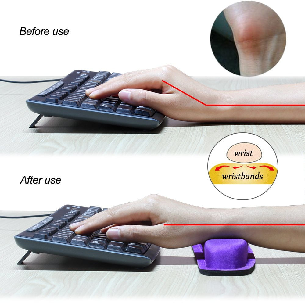 NEX Ergonomic Mouse Pad with Wrist Support, Memory Foam Keyboard Wrist Rest for Computer, Purple (NX-PAD005)