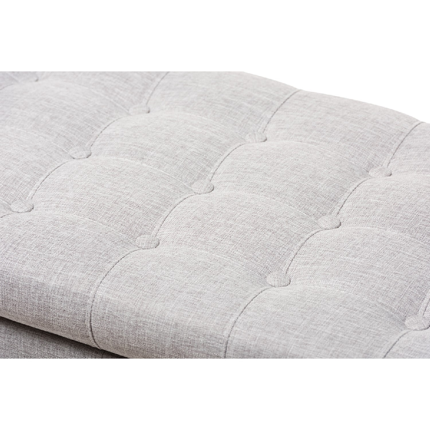 Baxton Studio Kaylee Modern Classic Grayish Beige Fabric Upholstered Button-Tufting Storage Ottoman Bench
