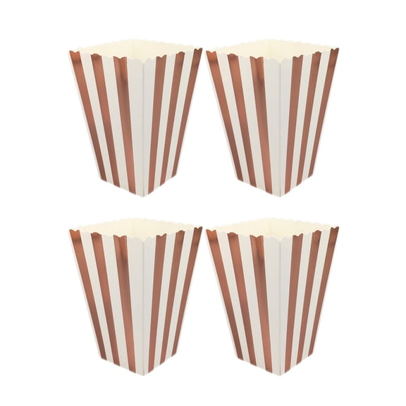 WEAVILUX 24pcs Movie Theater Snack Boxes Popcorn Boxes Rose Gold Snack Container Family Friends