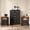Black Dresser With 2pcs 2 Drawer Nightstands, variant on HUJAUU 3 Piece Bedroom Furniture Set, 6-Drawer Fluted Tall Dresser & 2-Drawer Curved Nightstand Set of 2 with LED& Charging Station, Black