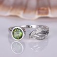thumbnail image 2 of HeartsAndYou 0.5ct Natural Green Peridot Bridal Bezel Set Birthday Ring 14k SOLID White Gold, 2 of 9