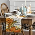 thumbnail image 7 of Smile Cross Thanksgiving Pumpkins Bless This Home Flower Fall Table Runner 13x72 Inch, 7 of 7