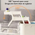 thumbnail image 6 of 3-Tier Medicine Organizer - Portable Medicine Cabinet with Leather Handle, Empty First Aid Kit for Home Ciozy, 6 of 9