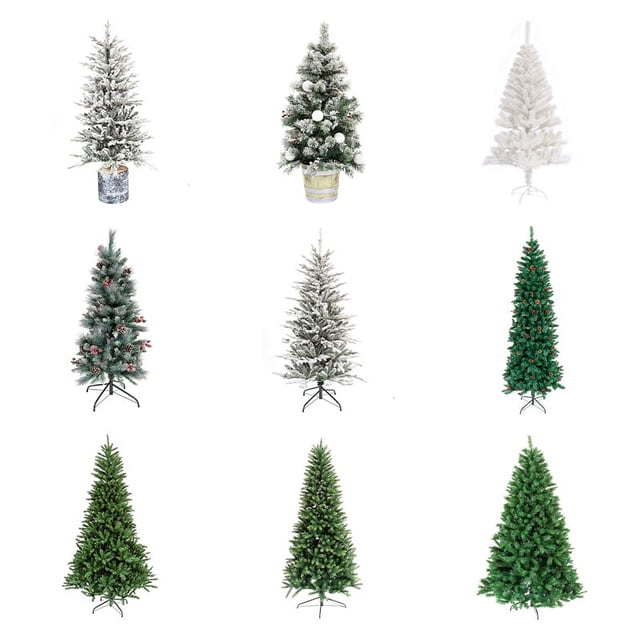 Pequeño árbol de navidad artificial preiluminado de lujo para exhibición de días festivos