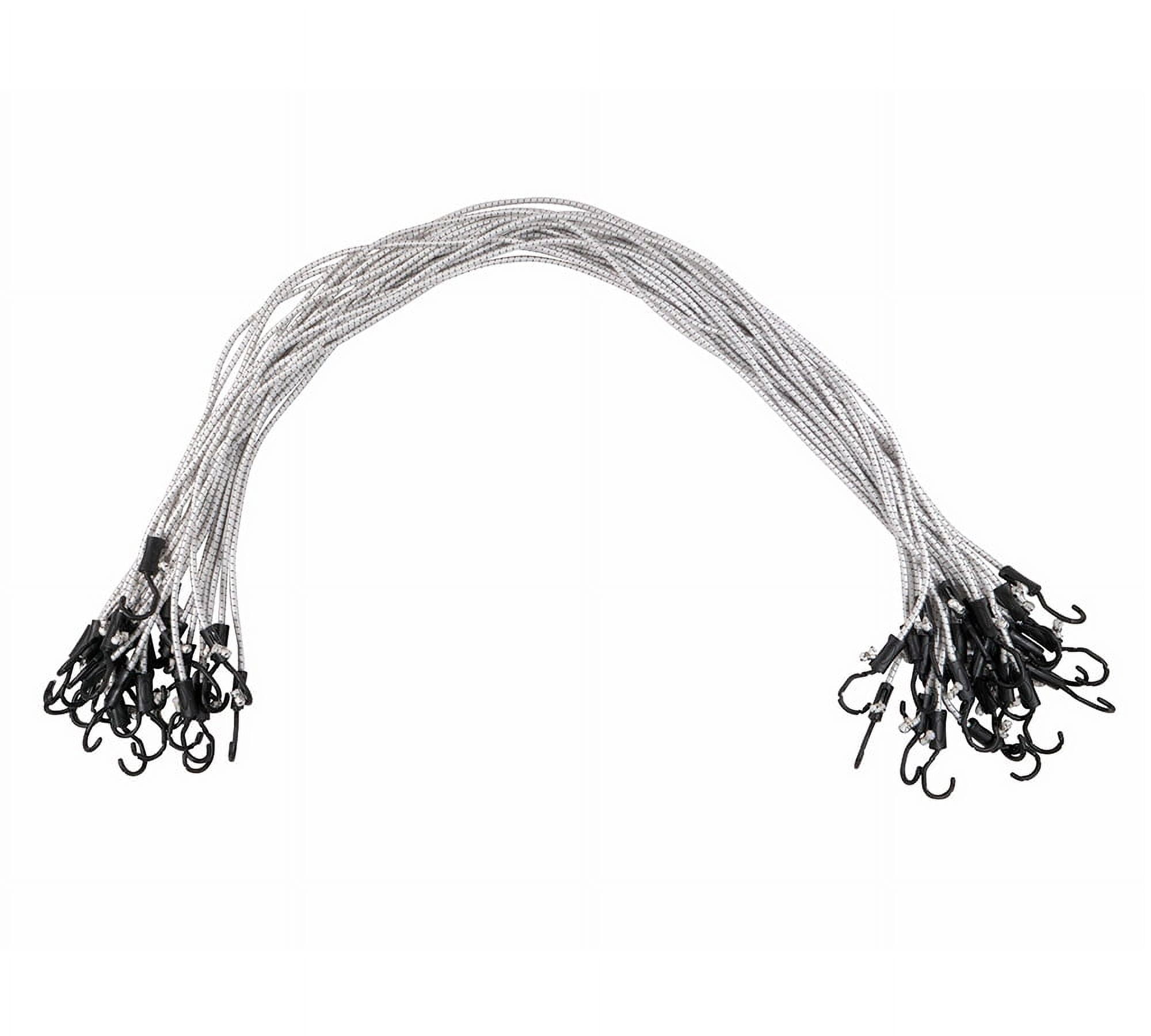 (25 Pcs) 72” Heavy Duty Adjustable Bungee Cords with hook - Polypropylene (PP) Bungee Cords for Outdoor Camping, Household - Extendable upto 108 inches