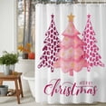 thumbnail image 3 of Merry Christmas Words Shower Curtain for Bathroom, Winter Leopard Tree Waterproof Shower Curtains Washable Quick Dry with Hooks Bathtub Curtains 36x72IN, 3 of 9