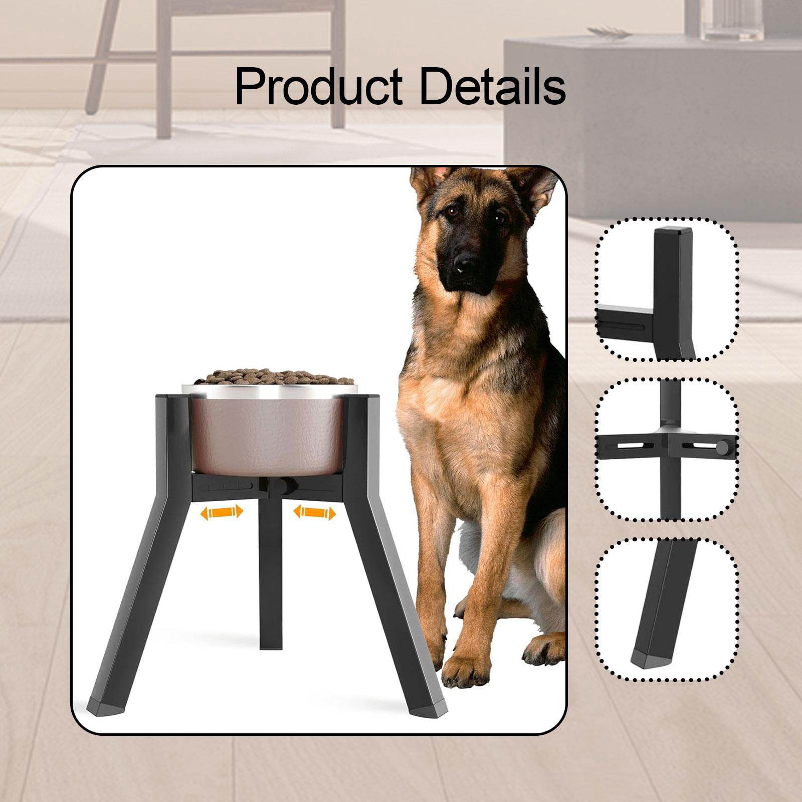 CarpNettore Dog Bowl Elevated Stand Dog Bowl Holder Anti Slip without Bowls Metal Adjustable Height Adjustable