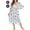 A-White with Blue Flower, variant on Loritta Plus Size Nightgowns for Women House Dress Short Sleeve Loungewear Floral Print V-Neck Moomoo Nightgowns Sleepwear XL-5XL