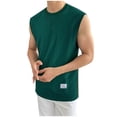 thumbnail image 2 of pstuiky Camisetas sin mangas, Camiseta de tirantes vintage de color liso para hombre, estilo casual, deportiva, transpirable, con cuello redondo Tops elegantes para mujer xxl, 2 of 9