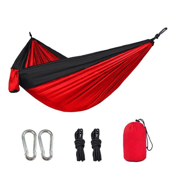 Camping Hammock Portable Nylon Hammock 106 x 55 in with Tree Ropes and Storage Bag, 660 lb Capacity, Lightweight Parachute Hammock for Outdoor Camping Hiking Travel