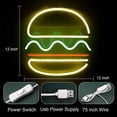 thumbnail image 3 of Tablero acrílico transparente LED con luz de neón en forma de hamburguesa, 5 V, USB, 3 of 5