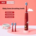 thumbnail image 1 of YOPTOP Brosse à Dents Électrique pour Enfants Colorée Dessin Animé avec Têtes de Rechange Ultrasonique Rechargeable Brosse de Nettoyage pour Poils Souples pour Enfants avec 3 Têtes de Brosse Rouge,Rouge, 1 of 9