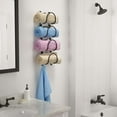 thumbnail image 2 of Wallniture Boto Wall Towel Rack for Bathroom Hook and Rack for Towel Farmhouse Bathroom Decor Towel Set, Iron, Black, Set of 4, 2 of 10