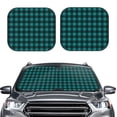 thumbnail image 2 of Sikiie Teal On Black Plaid Print Foldable Car Windshield Sun Visor, Car Window Sunshade Suitable for Sedan, SUV and Truck Car Accessories-Large, 2 of 6