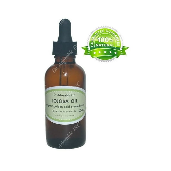 Dr. Adorable - 100% Pure Jojoba Oil Organic Unrefined Cold Pressed - 2.2 oz glass bottle