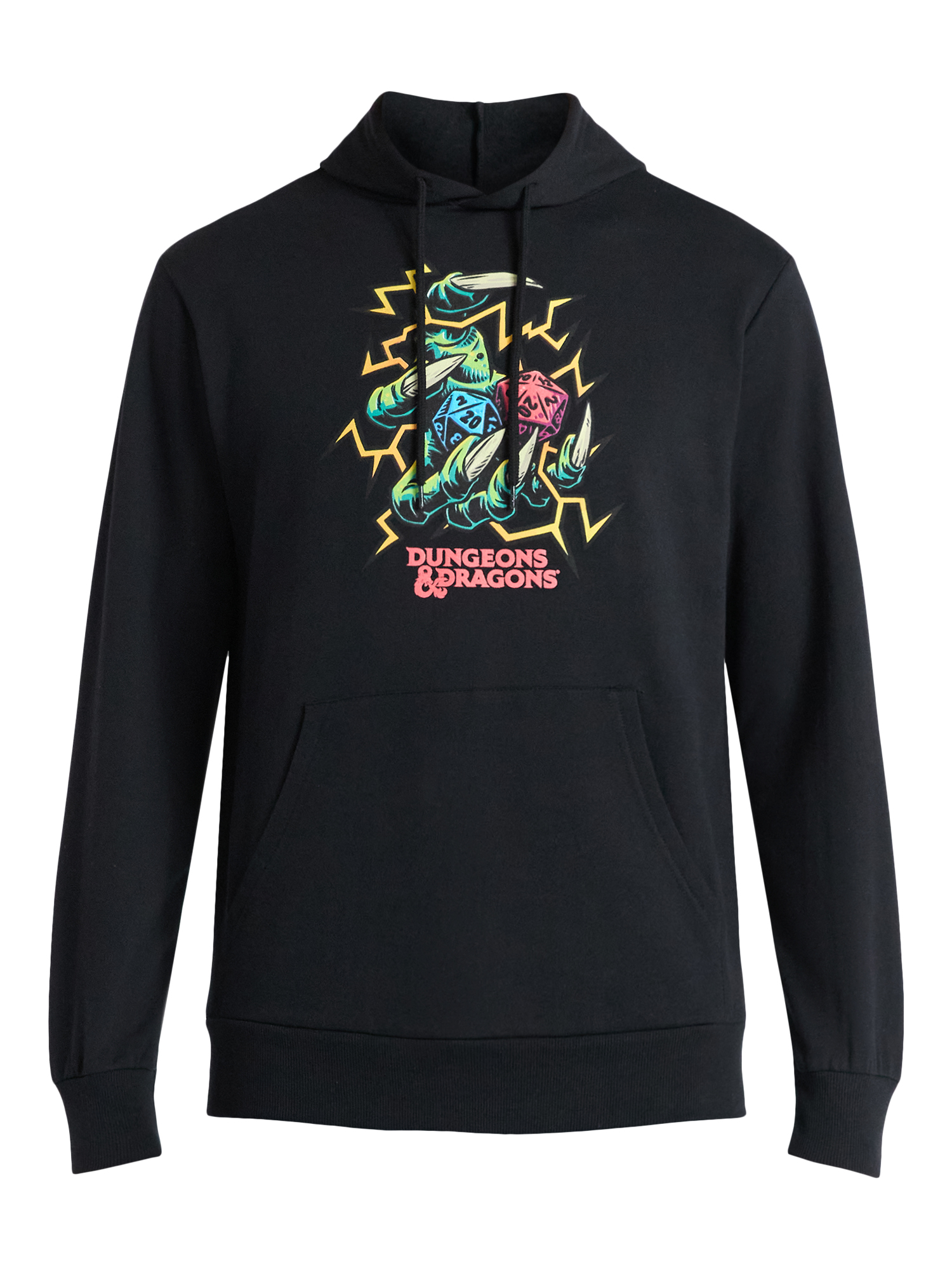 Dungeons and Dragons Men's and Big Men's Electric Dice Graphic Hoodie, Sizes S-3XL