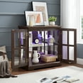 thumbnail image 3 of Vintage Multi-color LED Curio Display Cabinet in Antique Style with Adjustable Glass Shelves, Bookcase for Home Decor and Organization, 3 of 18