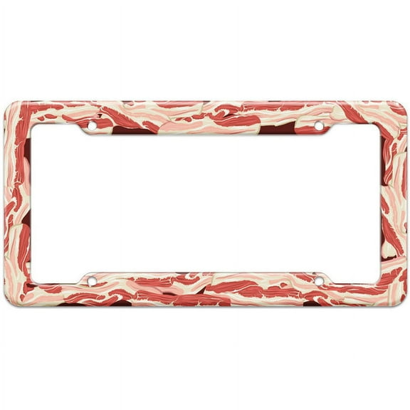 Bacon Meat Love Pattern License Plate Frame