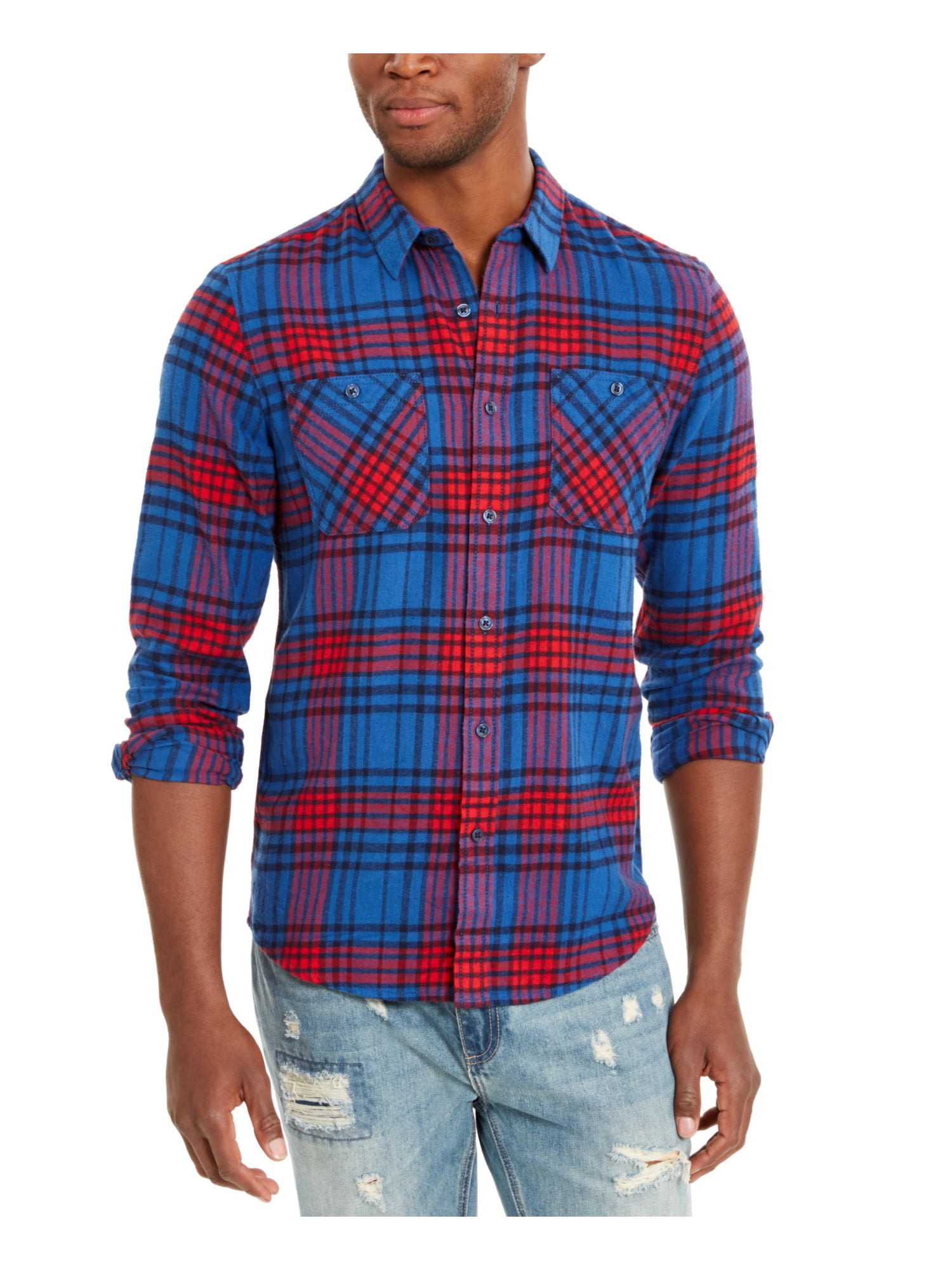 American Rag Mens Brady Plaid Layering 