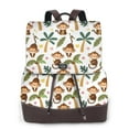 thumbnail image 1 of Disketp Monkeys Swinging from Palms Mochila de Cuero para Mujer, Bolso de Espalda Antirrobo con Estilo para Viaje, Trabajo y Uso Diario, 1 of 4