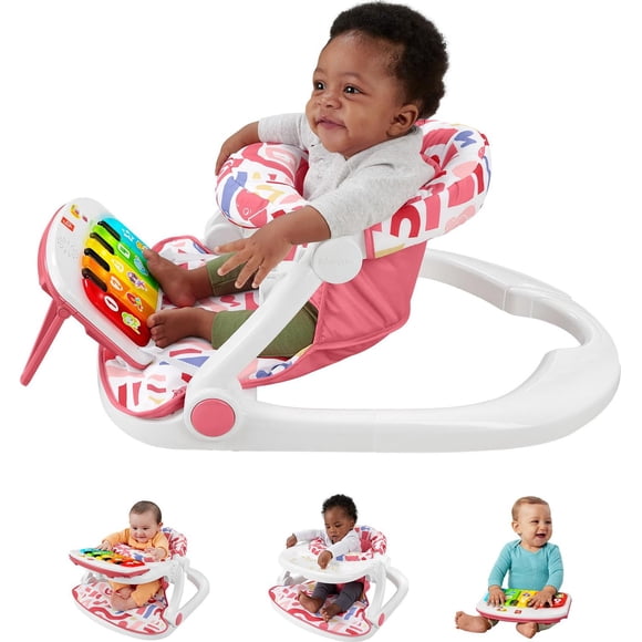Silla Portátil Fisher-Price Lujo con Piano y Bandeja para Bebé y Niños Pequeños
