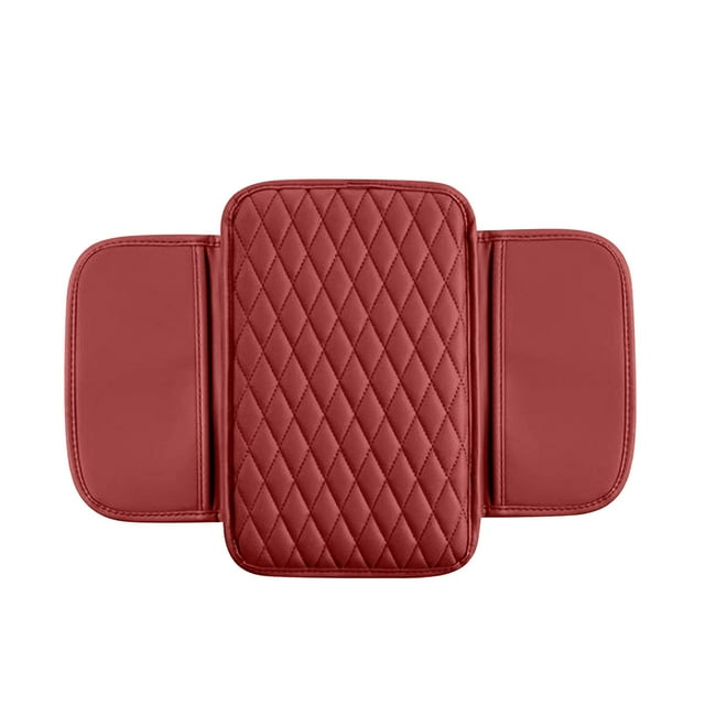 Wine Car Armrest Box Cushion Multifunctional Storage Bag Leather Center Console Pad With Non Slip Base And Extra Height For Vehicle Comfort 0.44 Lb
