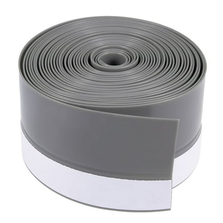 Unique Bargains 1-3/4"(45mm) Width 4M Long Weather Stripping Frameless Door Bottom Seal Gray