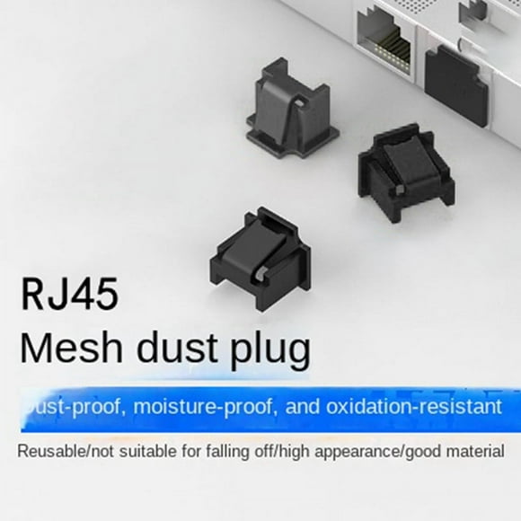 Rj45 Interface Dust Plug Dust Cap Router Switch Network Cable Interface Laptop Network Cable Dust-Proof Match Black
