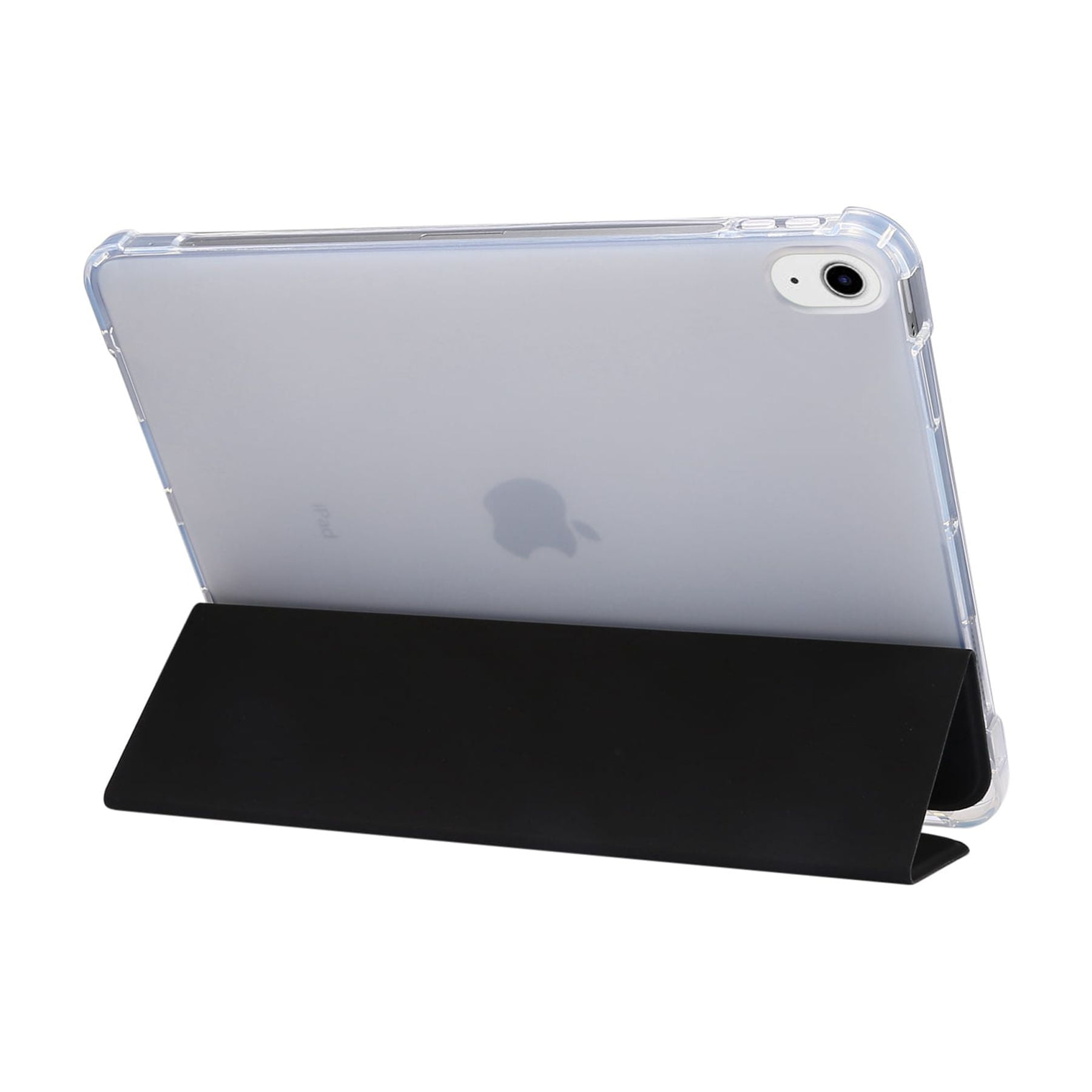 Allytech iPad Air 5 Case, iPad Air 5th 4th Generation Case, Ultra Slim Shell Auto Sleep Wake Flip Tri-fold Stand Build-in Pencil Holder Clear Back Cover Case for Apple iPad Air 4 5 10.9-inchBlack