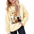 thumbnail image 5 of Venzia Women Cute Fall Sweatshirt, Retro Pumpkin Black Cat Cartoon Graphic Crewneck Casual Autumn Pullover Top, 5 of 6