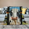 thumbnail image 2 of ONETECH Cow Print Blanket Soft Warm Lightweight Fuzzy Flannel Cow Throw Blanket All-Season Couch Sofa Decor Cute Cow Blankets and Throws for Kids Teens Adults, 2 of 6