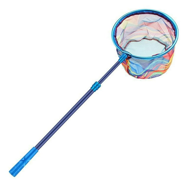 Red de aterrizaje de pesca telescópica para niños con mango retráctil para niñas para niños viaja fácilmente captura y liberación para mariposa minnow Azul