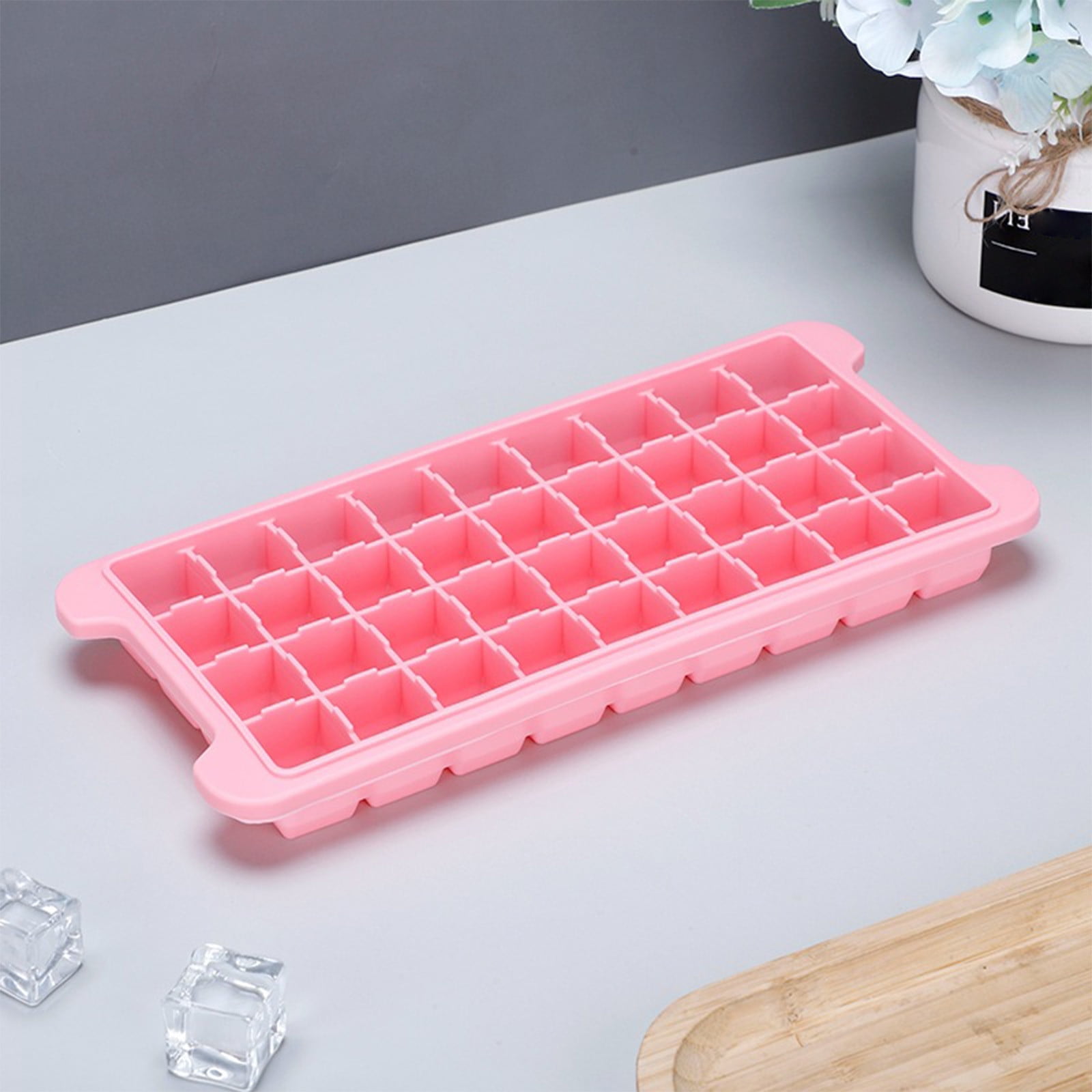 JilgTeok 4 Packs 36-Ice Block Tray with Lid, Large Capacity Easy Press Ice Cube Maker for Freezer, BPA Free Plastic Ice Mold for Whiskey Cocktails Coffee, Dishwasher Safe