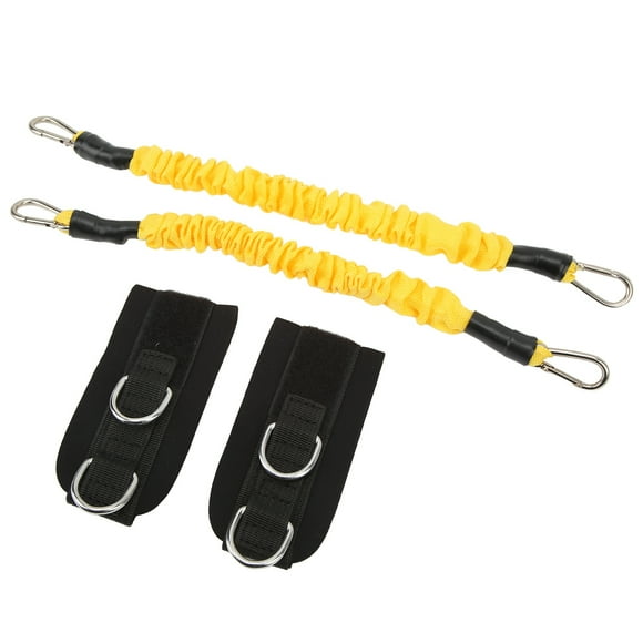Ankle Resistance Band Yellow Elastic Gym Leg Training Resistance Strap with Cuffs for Fitness,