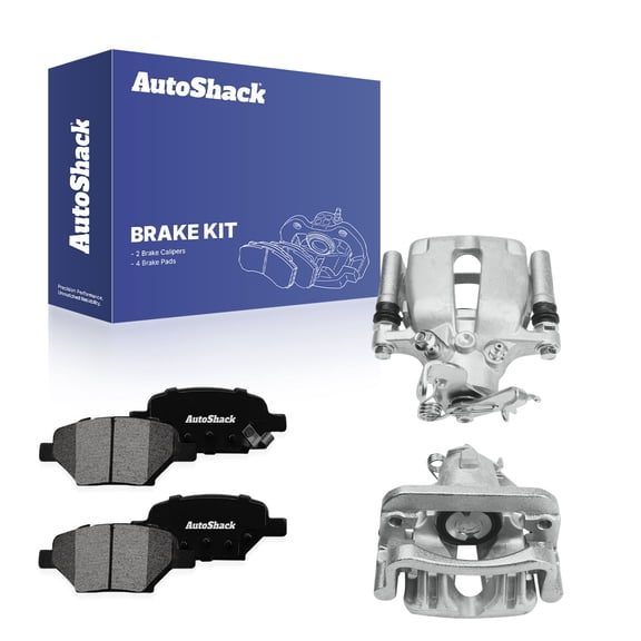 AutoShack Rear Brake Calipers   Premium Ceramic Brake Pads Replacement for 2004-2012 Chevrolet Malibu 2005-2010 Pontiac G6 2005-2008 Chevrolet Cobalt 2007-2009 Saturn Aura 6-PC Kit