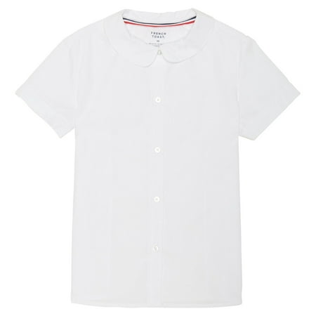 French Toast Girls School Uniform Short Sleeve Modern Peter Pan Collar Blouse, Sizes 4-20 & Plus