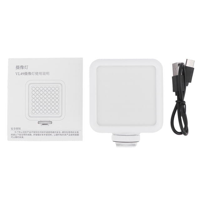 ULANZI VL49 Cámara de acción Luz de relleno para teléfono Lámpara LED Luz de video regulable para Vlog