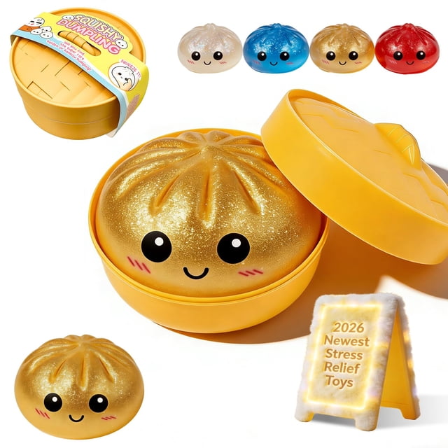 Juguete squishy HNRF dumpling con glitter para aliviar el estrés 10 x 10 x 5 cm
