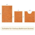 thumbnail image 3 of 3 Pieces Bathroom Rugs, Ultra Soft Non Slip Absorbent Chenille Toilet Bath Mat Set (Orange), 3 of 6