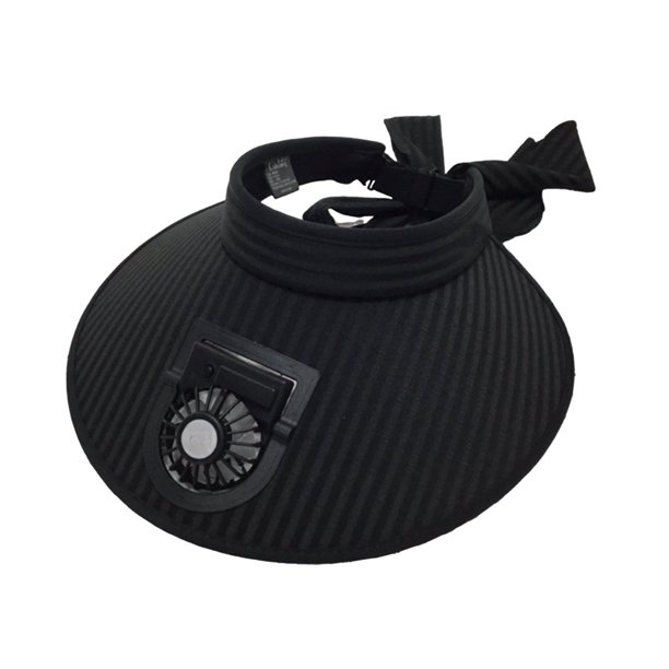 Sombrero de ala ancha con protección solar y ventilador de carga USB. Sombrero de protección solar abierto para viajes al aire libre.