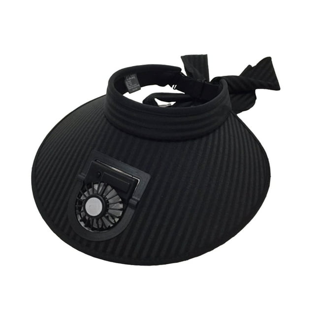 Kyusrd Wide Brimmed Sun Protection Hat With USB Charging Fan Open Top Sun Protection Hat for Outdoor Travel