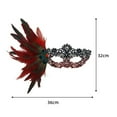 thumbnail image 2 of Xfvqtps Mardi Gras Mask for Women Masquerade Masks Half Face Feather Rhinestone Hollow out Carnival Mask for Makeup Performance Ball Party Red, 2 of 3