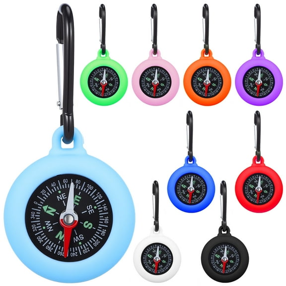 CTIRCHIU Orienteering Compass, Compact Clip-on Design, Reliable for Hiking and Camping, 9Pcs