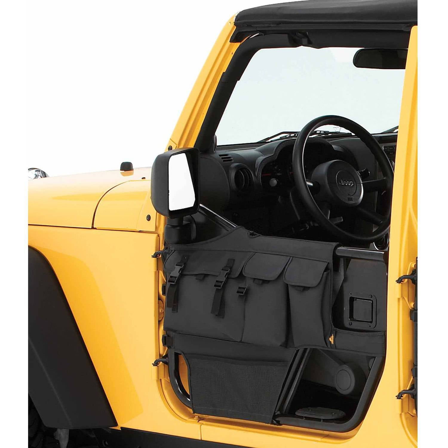 7606 JEEP CJ7/CJ8/WRANGLER ELEMENT DOOR STORAGE BAGS BLK DENIM