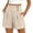 Beige, variant on hlysgo Bermuda Shorts for Women Knee Length Button High Waisted Pleated Linen Shorts Summer Casual Beach Vacation Short with Pockets Gray,S