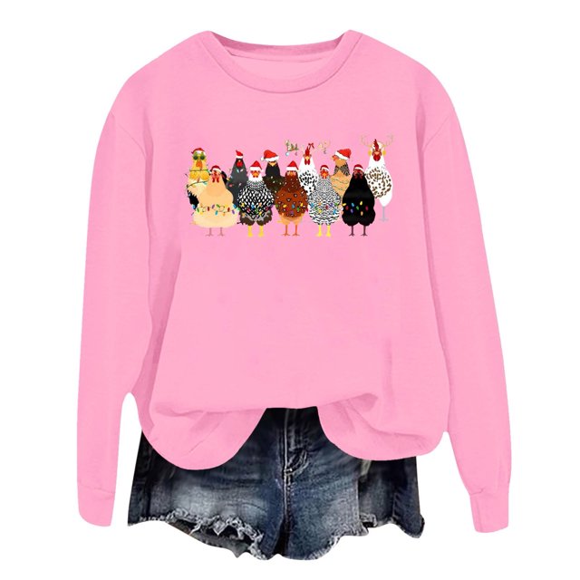 WEAIXIMIUNG Sweatshirts à Col Rond Graphiques pour Femmes Pull à Capuche Imprimé Lettre Col Rond pour Automne & Hiver