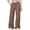 Coffee*, variant on Children Girls Cargo Pants Solid Color Joggers with Drawstring Waist Loose Fit Casual Elastic High Waist Wide Leg Sweatpants Leisure Versatile Trousers