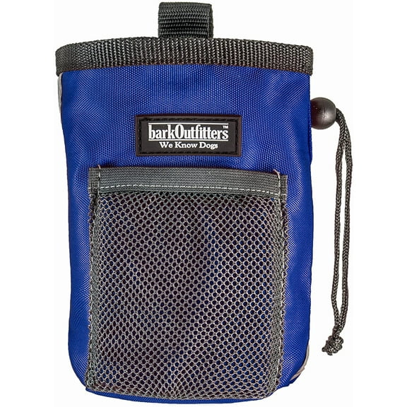 barkOutfitters Dog Treat Pouch - Dog Treat Training Pouch - Treat Bags for Dogs, Easily Carries Snacks and Pet Toys, Dog Puppy Food Container with Mesh Pocket, Professional Quality Pouch (Blue)